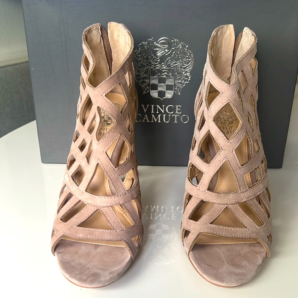 Vince Camuto suede caged heel sandal